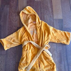 Sunny Yellow Plush Pajama Robe with Hood